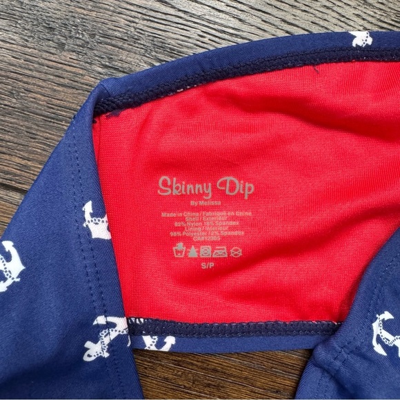 Blue One-Piece Swimsuit with Anchor Print - Picture 3 of 3